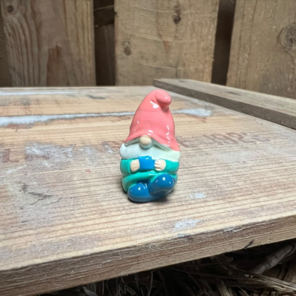 Green Gnome with Coffee Mug BOTANICAL BESTIES PLANT COMPANIONS