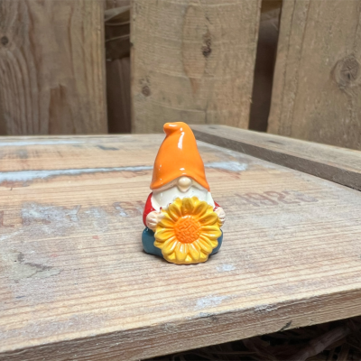 Red Gnome with Giant Flower BOTANICAL BESTIES PLANT COMPANIONS