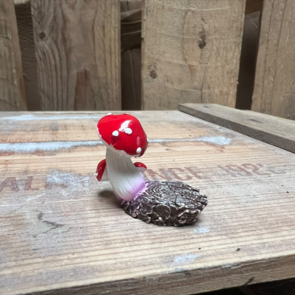 Red Mushroom on stump BOTANICAL BESTIES PLANT COMPANIONS