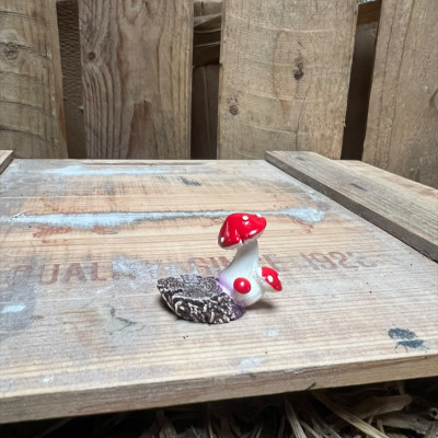 Red Mushroom on stump BOTANICAL BESTIES PLANT COMPANIONS
