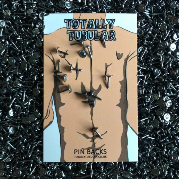 Gun Metal Black coloured pin badge spikes