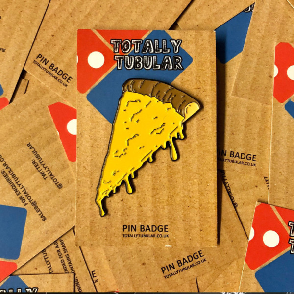 Really Cheesy Pizza Slice Pin Badge