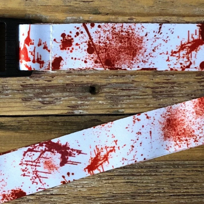 White Blood Splatter Lanyard