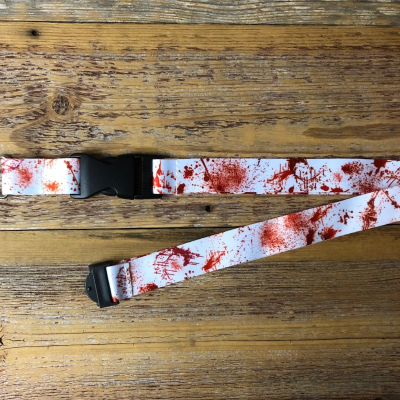 White Blood Splatter Lanyard