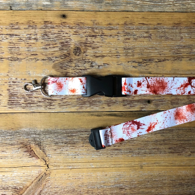 White Blood Splatter Lanyard