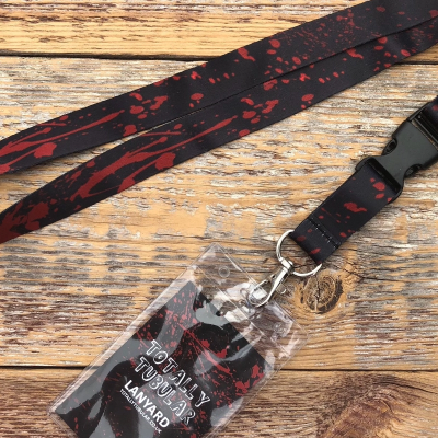 Black Blood Splatter Print Lanyard