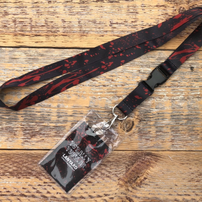Black Blood Splatter Print Lanyard