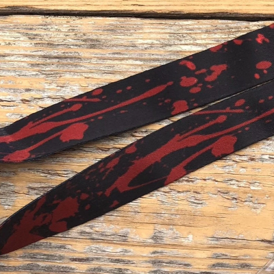 Black Blood Splatter Print Lanyard
