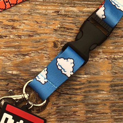 Super Mario Clouds and Bricks Print Lanyard