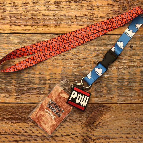 Super Mario Clouds and Bricks Print Lanyard