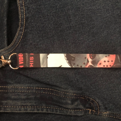 Horror Friday 13th Jason Voorhees Print Lanyard Keyring
