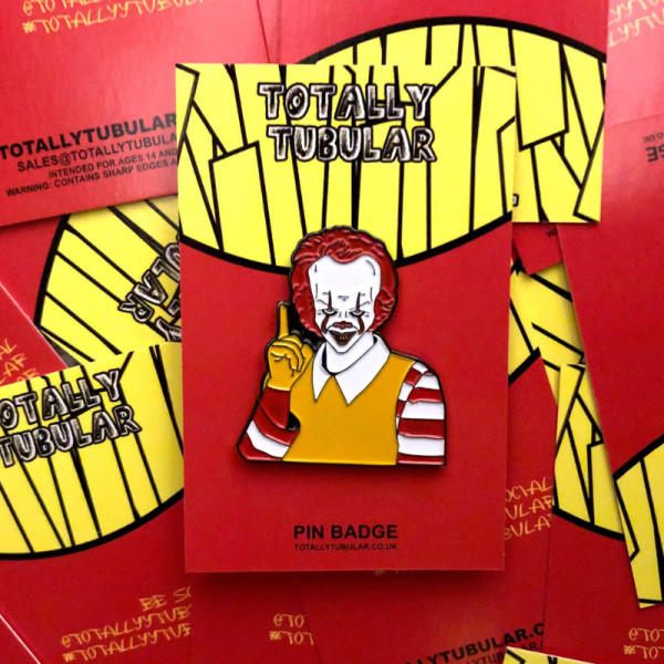 IT x Mcdonald's Mcpennywise day job enamel pin badge