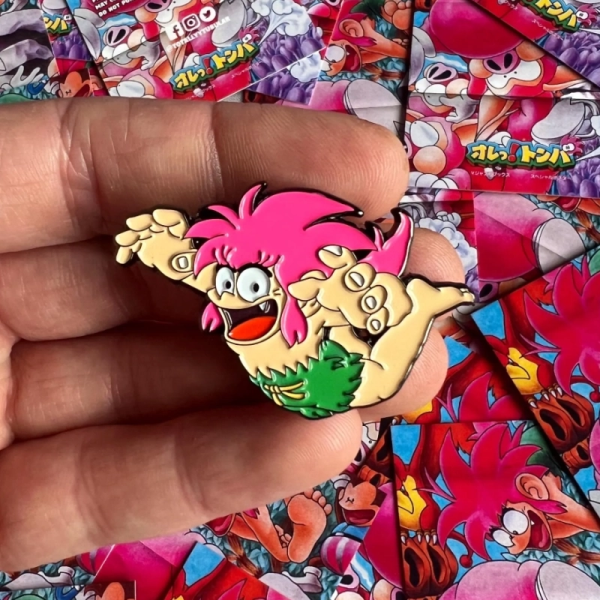 TOMBA! Leaping Tomba enamel pin badge