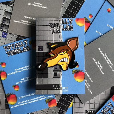 Crash Bandicoot ps1 Pinstripe Potoroo enamel pin badge