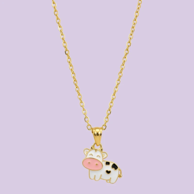 Daisy the Dairy Cow Enamel Pendant with Chain