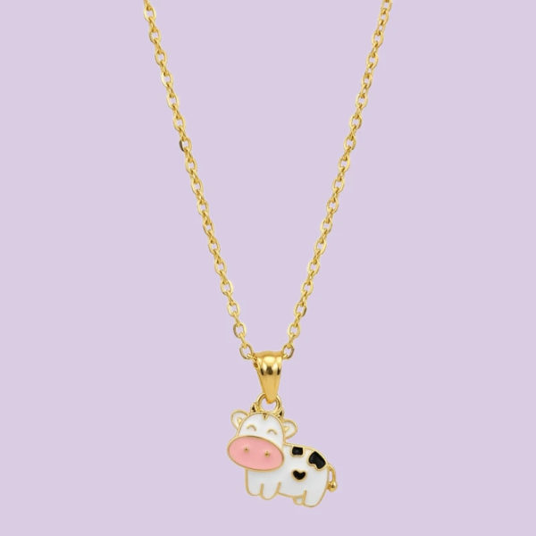 Daisy the Dairy Cow Enamel Pendant with Chain