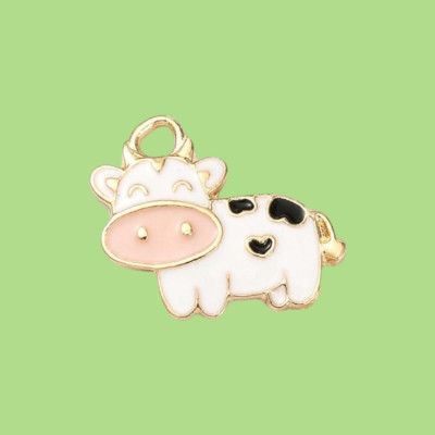 Daisy the Dairy Cow Enamel Pendant with Chain