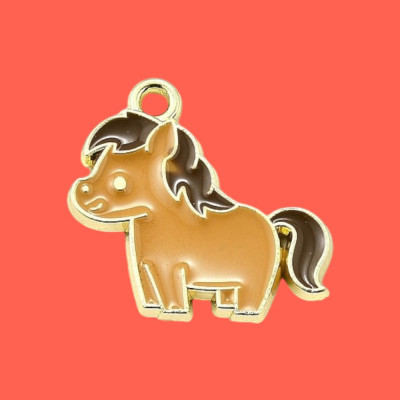 Horse / Pony Enamel Pendant with Chain