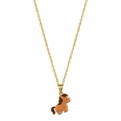 Horse / Pony Enamel Pendant with Chain