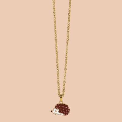 Spikey the Hedgehog Enamel Pendant with Chain