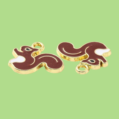 Peanut the Squirrel Enamel Pendant with Chain