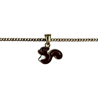 Peanut the Squirrel Enamel Pendant with Chain