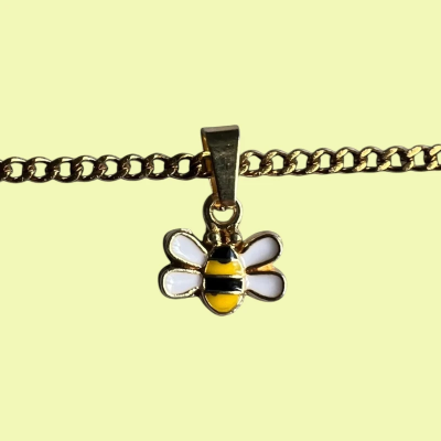 Barry the bumbling Bee Enamel Pendant with Chain