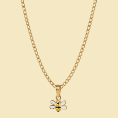 Barry the bumbling Bee Enamel Pendant with Chain