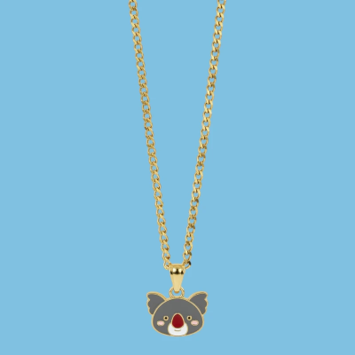 Teddy Koala Enamel Pendant with Chain