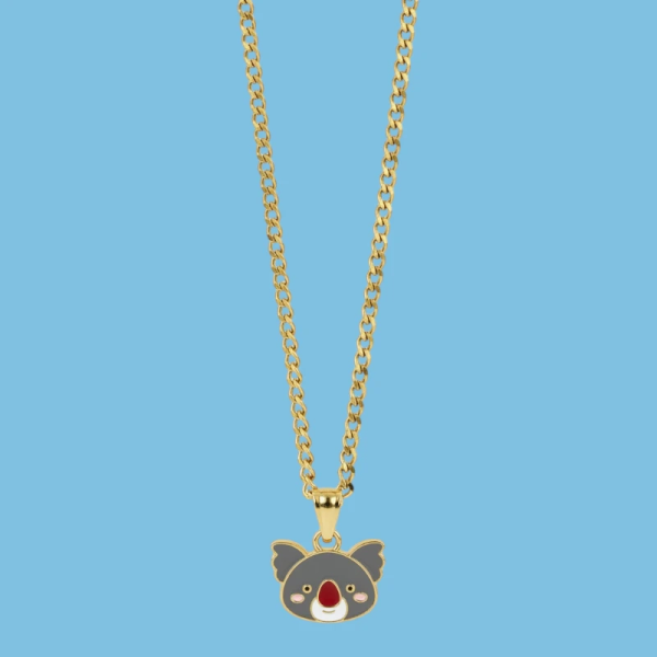 Teddy Koala Enamel Pendant with Chain