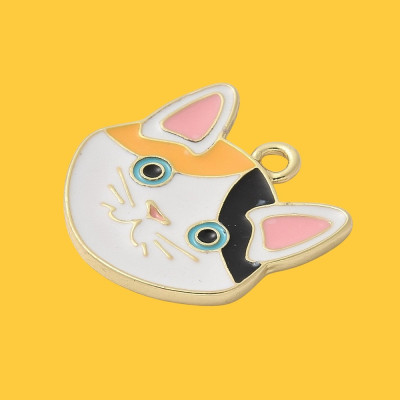 Peter the Cat Enamel Pendant with Chain