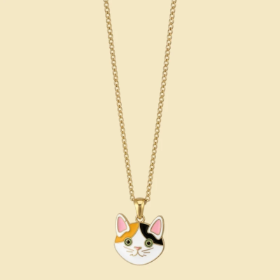 Peter the Cat Enamel Pendant with Chain