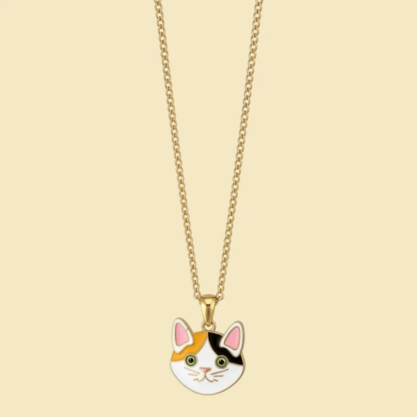 Peter the Cat Enamel Pendant with Chain