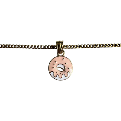 Delicous looking Donut Enamel Pendant with Chain