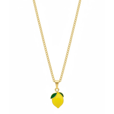Sour Lemon Enamel Pendant with Chain