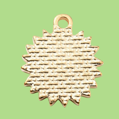 Sunflower Plant Enamel Pendant with Chain