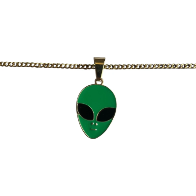 Dom the Alien Enamel Pendant with Chain