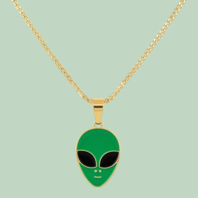 Dom the Alien Enamel Pendant with Chain