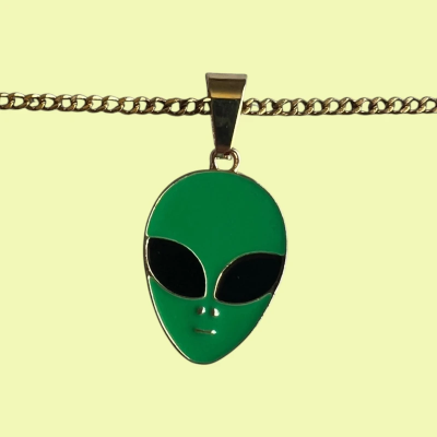 Dom the Alien Enamel Pendant with Chain