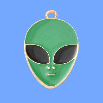 Dom the Alien Enamel Pendant with Chain