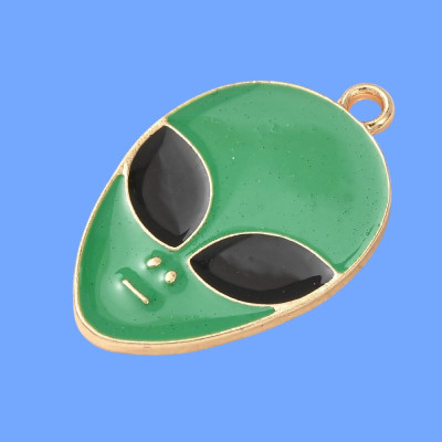 Dom the Alien Enamel Pendant with Chain