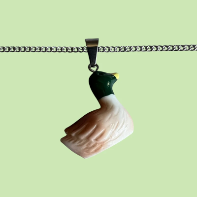 Mallard Duck Resin Pendant with Chain