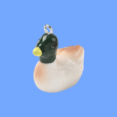 Mallard Duck Resin Pendant with Chain