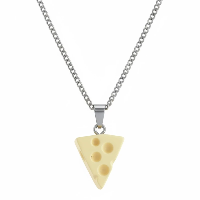 Eyes Cheese Emmental Resin Pendant with Chain