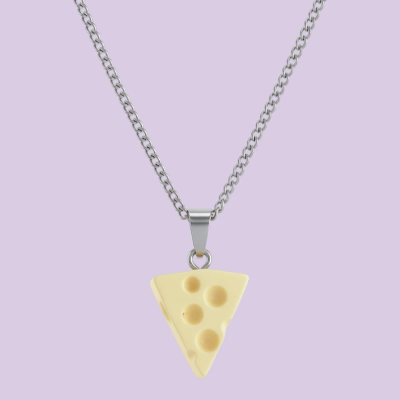 Eyes Cheese Emmental Resin Pendant with Chain