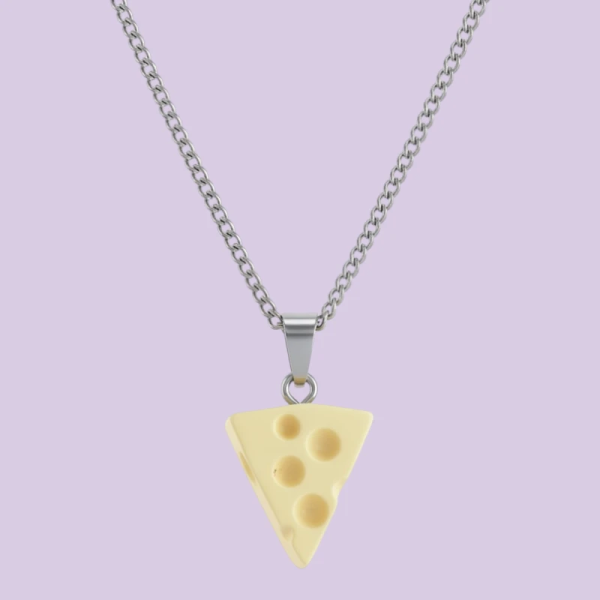 Eyes Cheese Emmental Resin Pendant with Chain