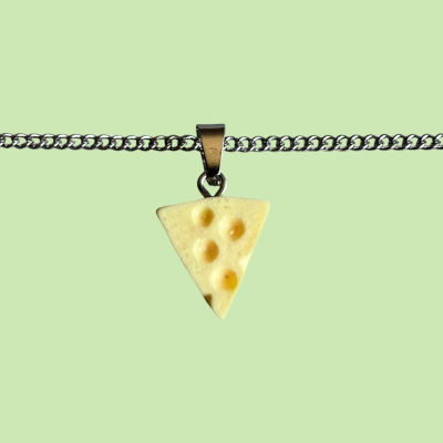 Eyes Cheese Emmental Resin Pendant with Chain
