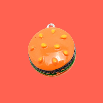 Burger Resin Pendant with Chain