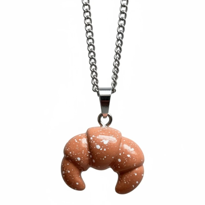 Fancy Croissant Resin Pendant with Chain