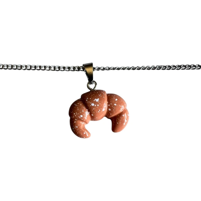 Fancy Croissant Resin Pendant with Chain